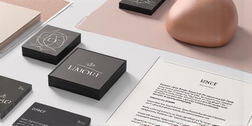 A collage of branding materials including business cards and a style guide.